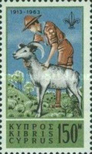 Scout with Cyprus Mouflon (Ovis musimon orientalis)