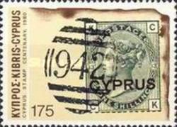Postmark 942 (Larnaca) on 1s British stamp