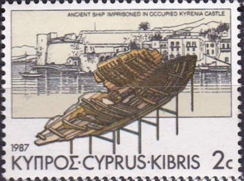 Remains of original Kyrenia vessel and Kyrenia Castle