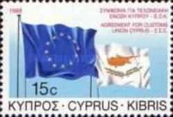 Flags of E.E.C. and Cyprus