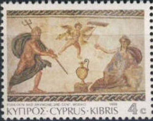 Paphos Mosaics - Poseidon and Anymone (3rd cent. AD)