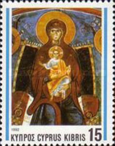 Virgin Mary and child enthroned
