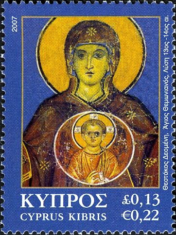 Virgin Mary, mural from St. Themonianos chapel