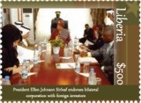 President Ellen Johnson Sirleaf in a Conference