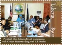 President Ellen Johnson Sirleaf in Liberian Cabinet Meeting