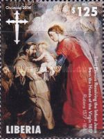 St Francis receives the Christ Child from Mary by Rubens