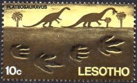 Plateosaurus and footprints