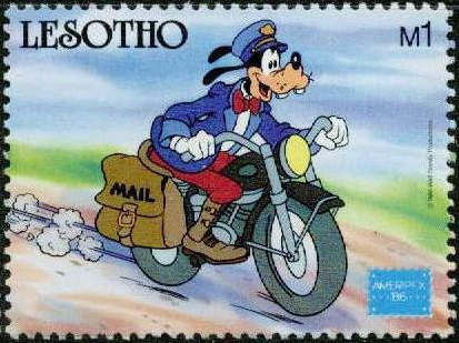 Goofy as Postman riding Harley-Davidson Motorcycle