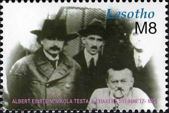 Einstein with Nicola Tesla and Charles Steinmetz