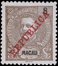Numeral, overprinted REPUBLICA