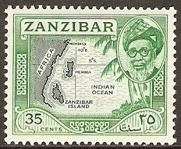 Map showing location of Zanzibar