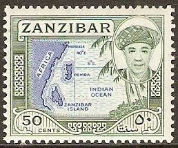 Map showing location of Zanzibar