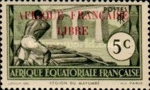 Stamp of 1937-1939 overprinted Free French Africa