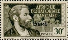 Savorgnan de Brazza, overprinted "LIBRE"