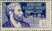 Savorgnan de Brazza, overprinted "LIBRE"