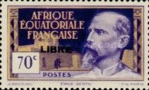 Emile Gentil, overprinted "LIBRE"