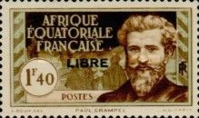 Paul Crampel, overprinted "LIBRE"