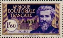 Paul Crampel, overprinted "LIBRE"