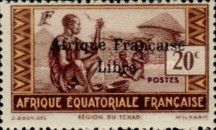 Overprinted :Afrique Française Libre