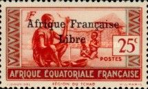 Overprinted :Afrique Française Libre