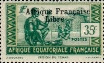 Overprinted: Afrique Française Libre