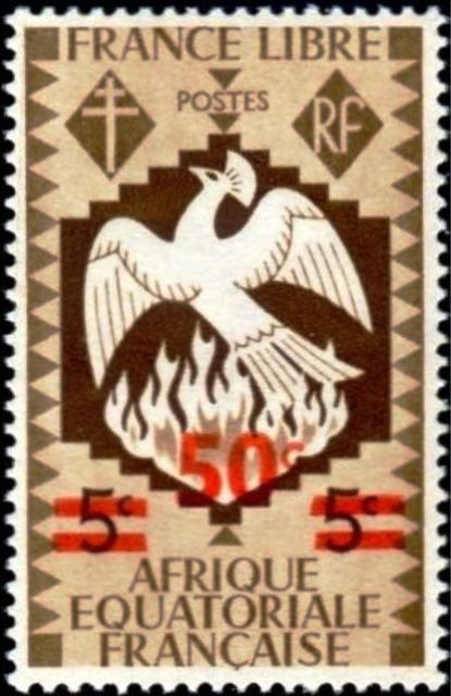 Libreville & Petain overprinted and surcharged