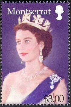 Queen wearing Diadem and Blue Sash