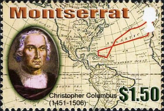 Columbus and Map Showing Voyage to the New World