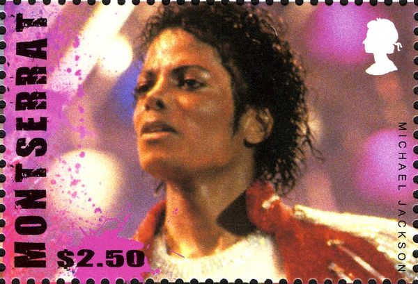 Michael Jackson wearing Red Jacket and White T-shirt