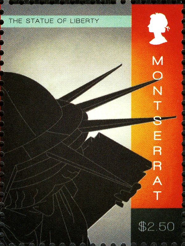 Back of Head of Statue of Liberty and Book