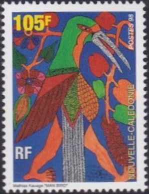 Bird Man, painting by Mathias Kauage.