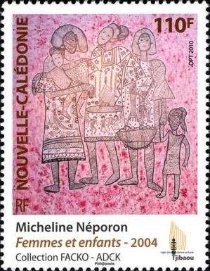 Micheline Néporon - Women and Children (engraving bamboo)