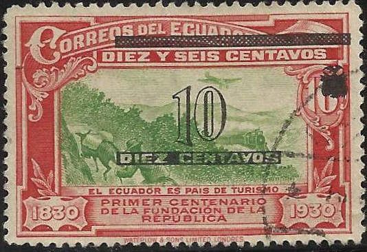 Mountain landscape with mules - overprinted with new value