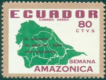 Map of Ecuador at the time the largest expanse of land