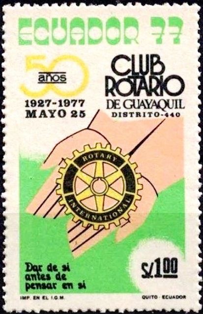 Hands Holding Rotary Emblem
