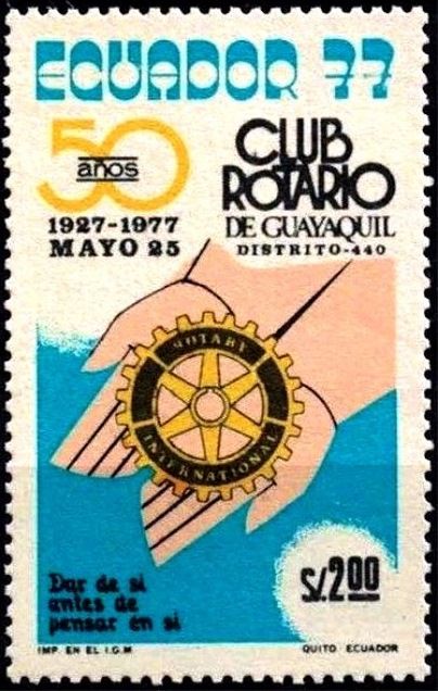 Hands Holding Rotary Emblem