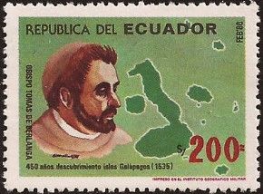 Bishop Tomas de Berlanga (around 1485-1551) and map