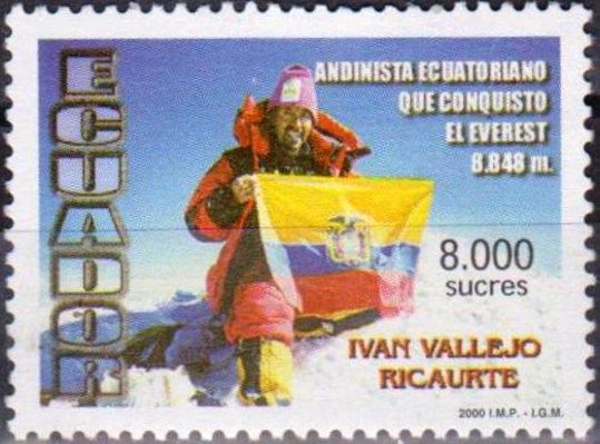 I. Vallejo Ricaurte (*1959) with the Ecuadorian flag