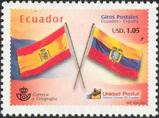 Flags and Postal Emblems of Spain and Ecuador
