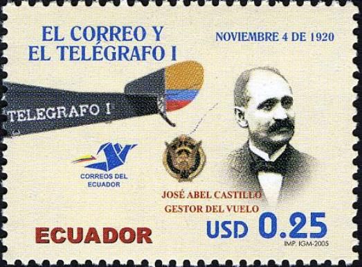 Tail of aircraft "Telegrafo I", José Abel Castillo (portrait