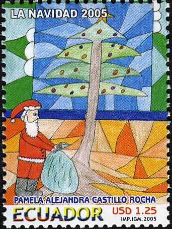 Childrens Art - Santa and Christmas Tree