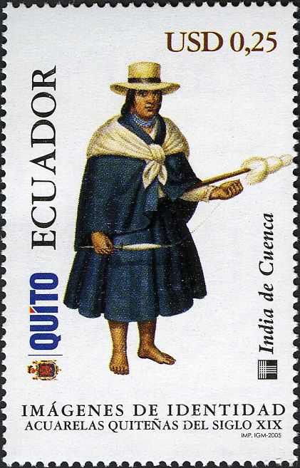 Cuenca Woman spinning Wool