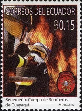 Two Fire Fighers and Flames