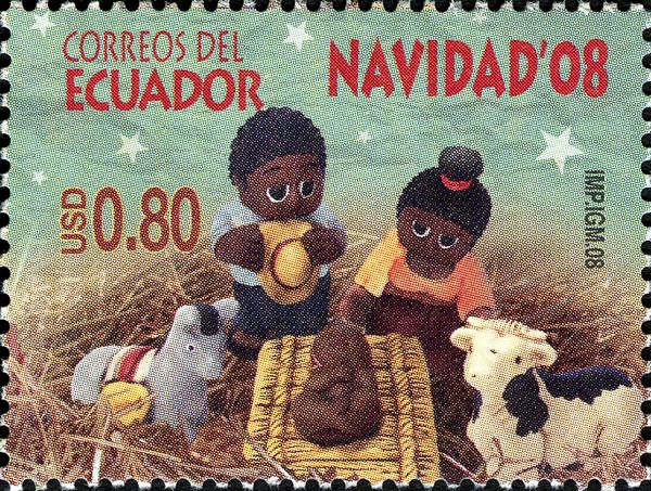 Nativity on green background