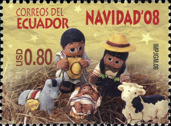 Nativity on yellow brown background