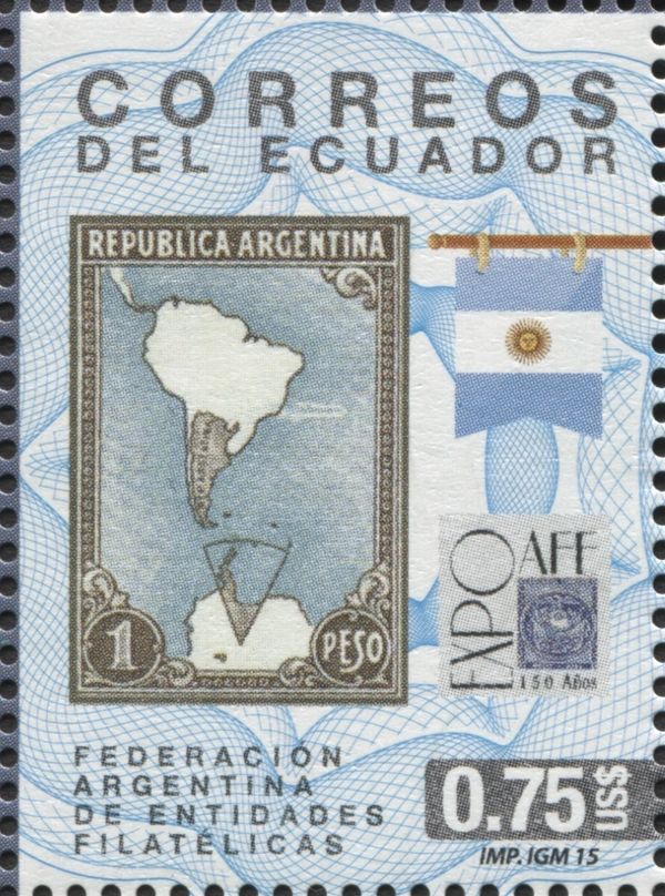 Flag and Stamp of Argentina