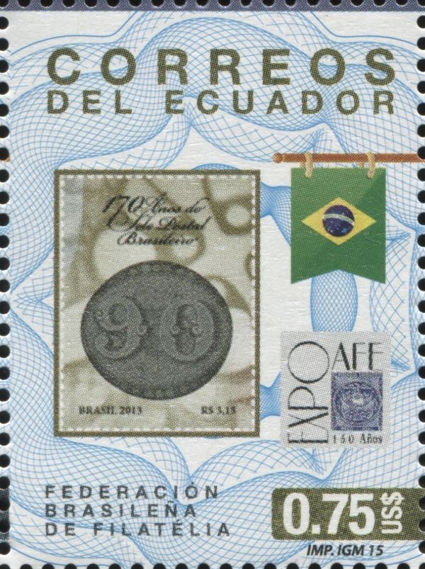Flag and Stamp of Brazil