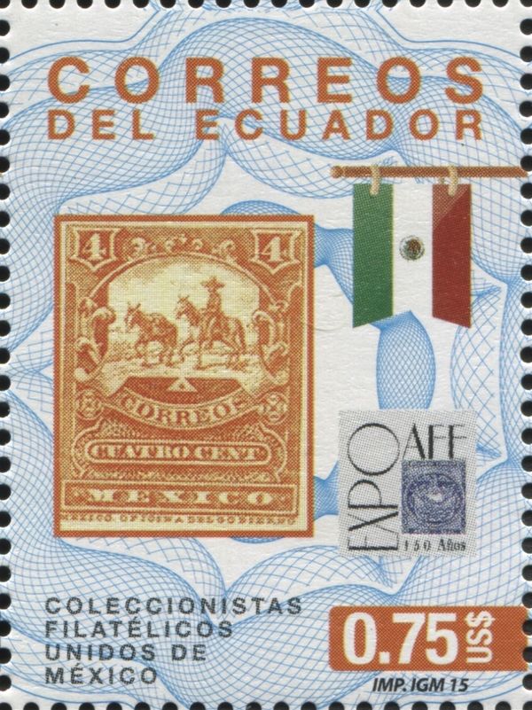 Flag and Stamp of Mexico
