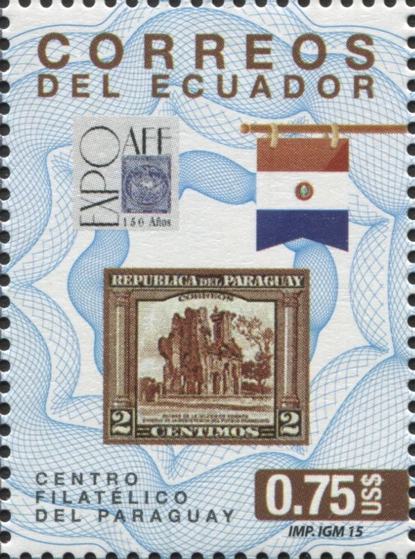 Flag and Stamp of Paraguay