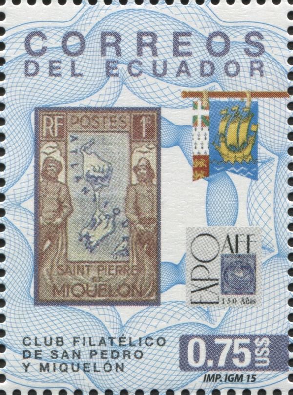 Flag and Stamp of St.Pierre and Miquelon